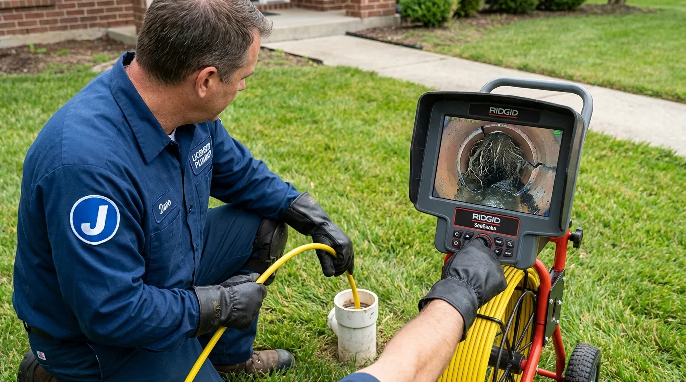 Sewer camera inspection being performed by Johns Plumbing LLC in Sandown
