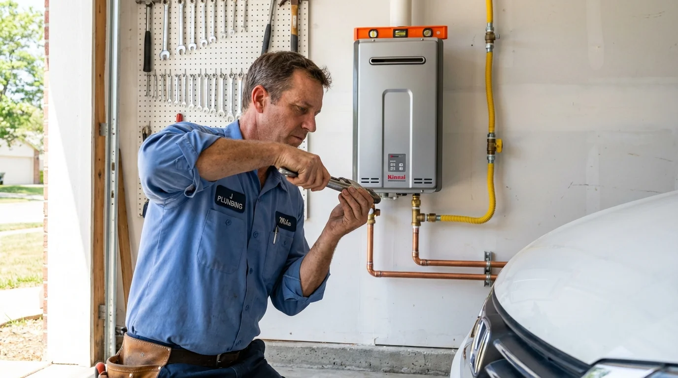 Tankless water heater installation by a Johns Plumbing LLC plumber in Sandown